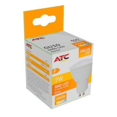 ATC SMD Λαμπτήρας LED Spot GU10 230V 7W/600LM 110° 4000K (25.001.0027)