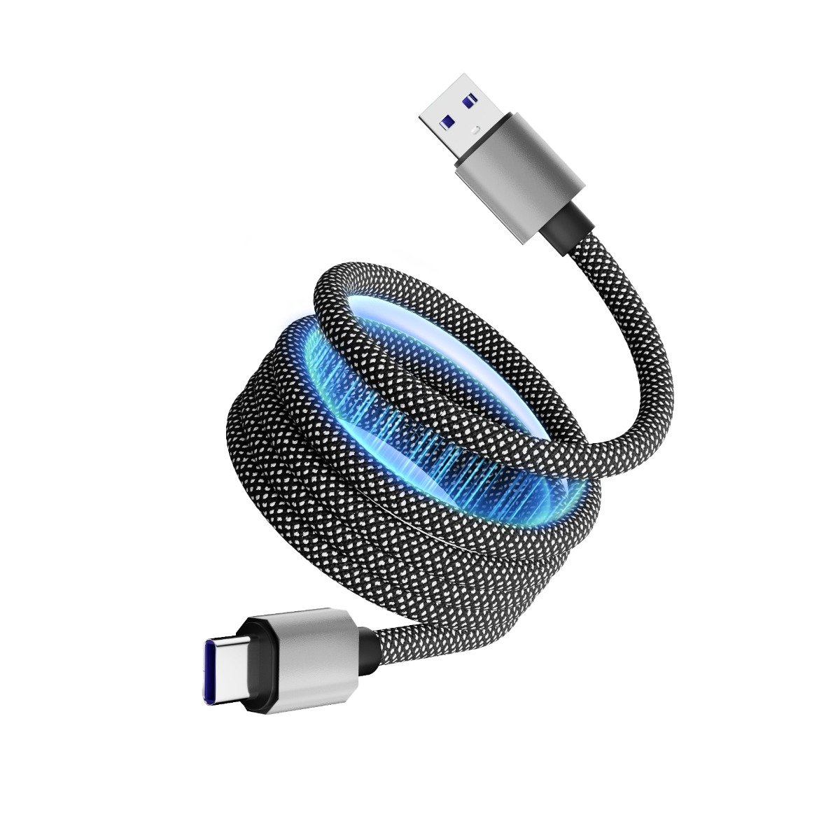 ATC-C6 Μαγνητικό Καλώδιο Φόρτισης & Μεταφοράς Δεδομένων USB-A σε Type-C 66W 1m Μαύρο (20.003.0015)