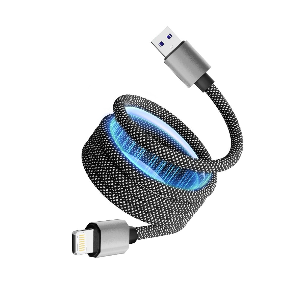 ATC-C6 Μαγνητικό Καλώδιο Φόρτισης & Μεταφοράς Δεδομένων USB-A σε Lightning 12W 1m Μαύρο (20.003.0013)