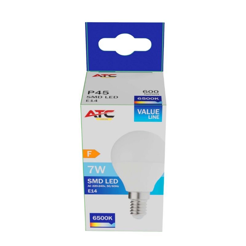 ATC SMD Λαμπτήρας LED Globe P45 230V 7W/600LM E14 6500K (25.001.0021) - Image 3