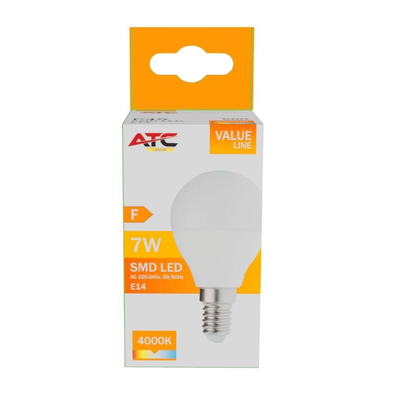 ATC SMD Λαμπτήρας LED Globe P45 230V 7W/600LM E14 4000K (25.001.0020) - Image 2