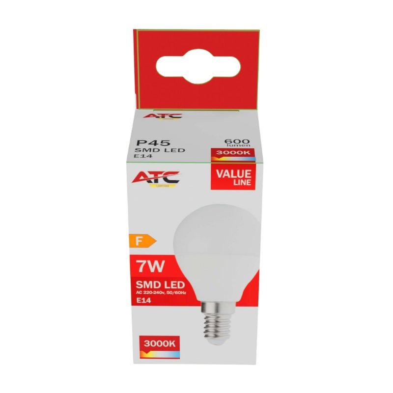ATC SMD Λαμπτήρας LED Globe P45 230V 7W/600LM E14 3000K (25.001.0019) - Image 3