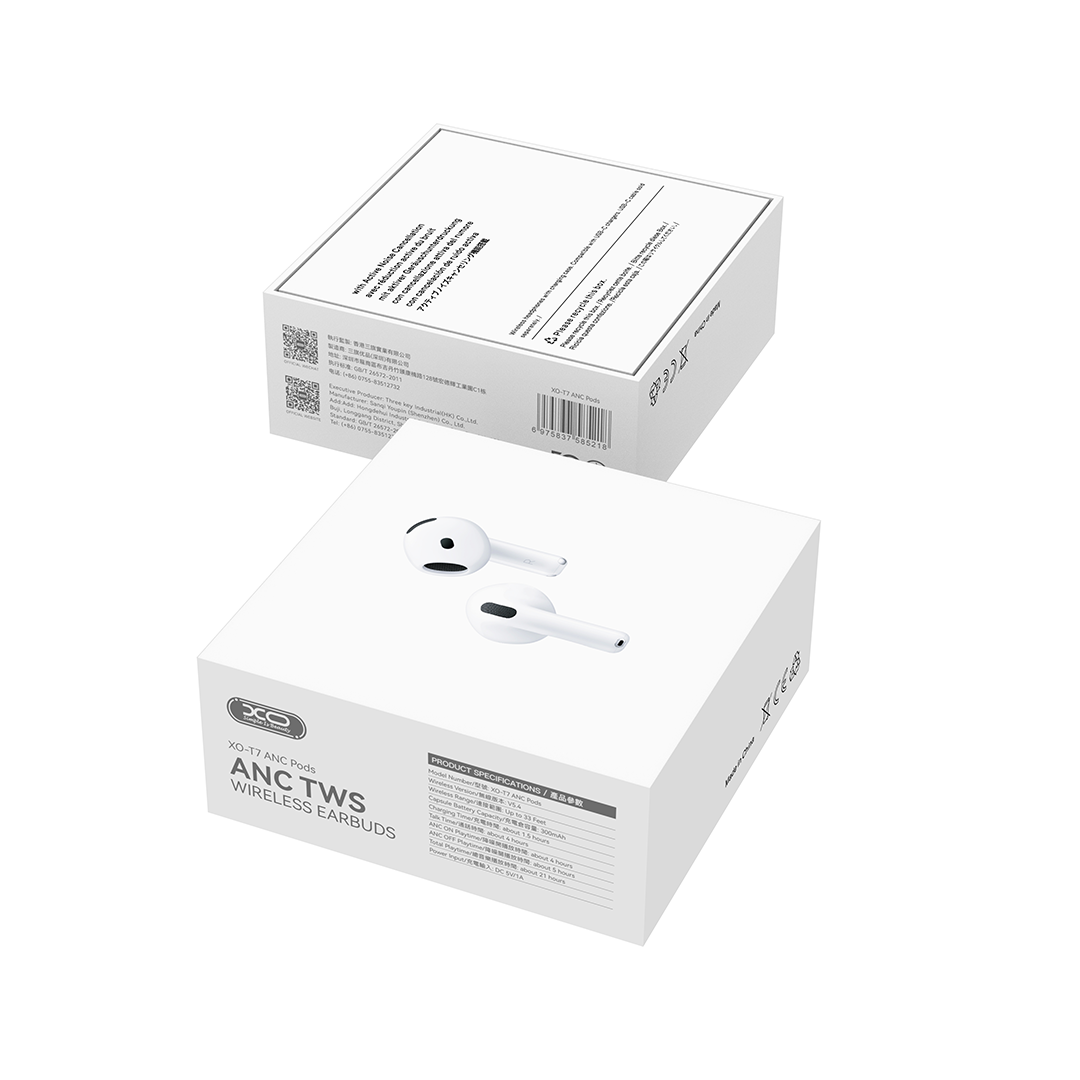 XO T7 ANC Ασύρματα Ακουστικά Earbuds TWS 6ης Γενιάς με Noise Cancelling Standard Edition (16.003.0191) - Image 6