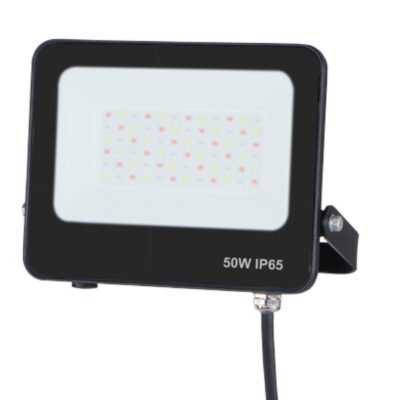 ΠΡΟΒΟΛΕΑΣ LED 50W SMD RGBW 100-265V IP66 ΜΑΥΡΟΣ PLUS (147-69391)