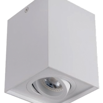 Avide Φωτιστικό Οροφής GU10 Spot Light Τετράγωνο Λευκό Περιστρεφόμενο (15.001.1982)