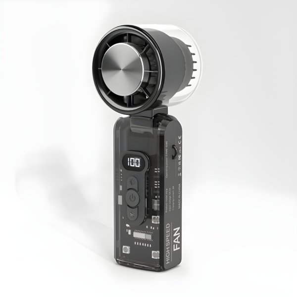 ΑΝΕΜΙΣΤΗΡΑΣ ΧΕΙΡΟΣ ΜΕ ΕΠΙΦΑΝΕΙΑ ΨΥΞΗΣ ΚΑΙ LED ΦΩΣ ΕΠΑΝΑΦΟΡΤΙΖΟΜΕΝΟΣ Φ6 ΜΑΥΡΟ-ΔΙΑΦΑΝΟ (300-20560)