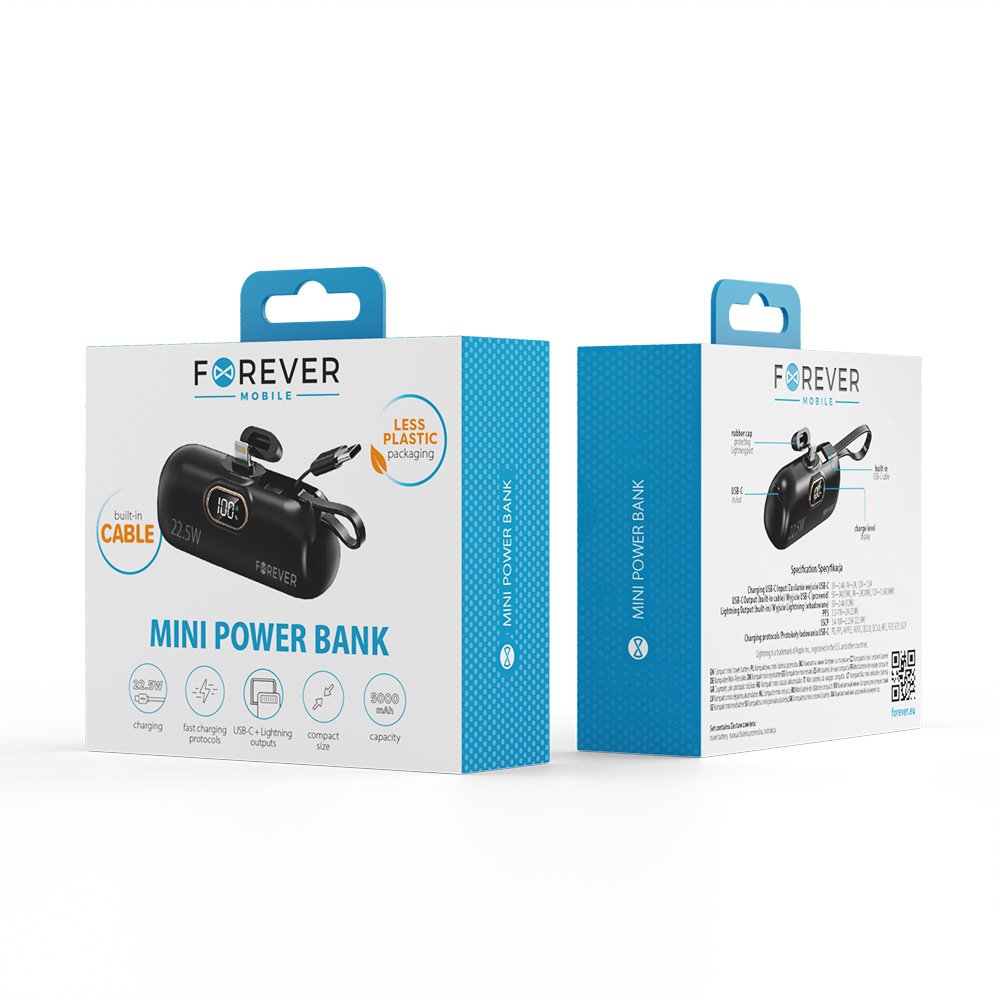 Forever mini power bank MTB-100 22.5W 5000 mAh Lightning black (GSM182133) - Image 14