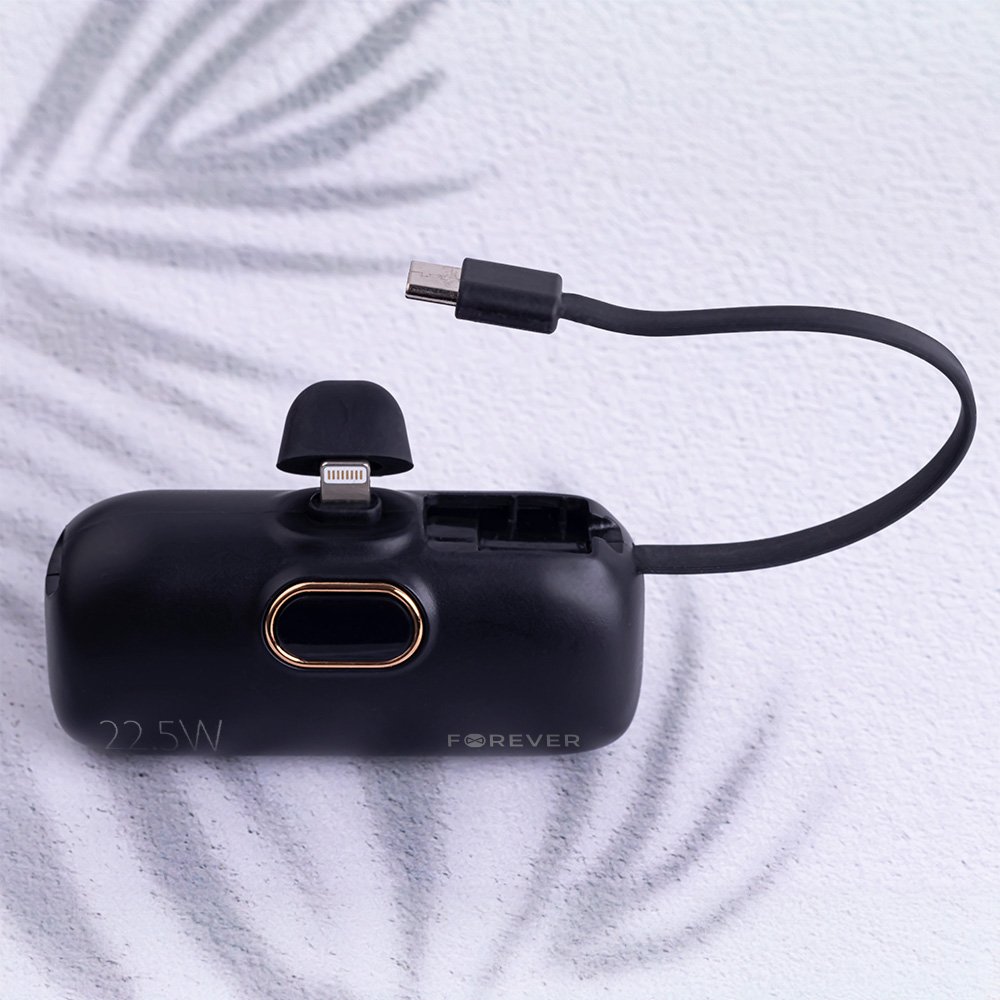 Forever mini power bank MTB-100 22.5W 5000 mAh Lightning black (GSM182133) - Image 3