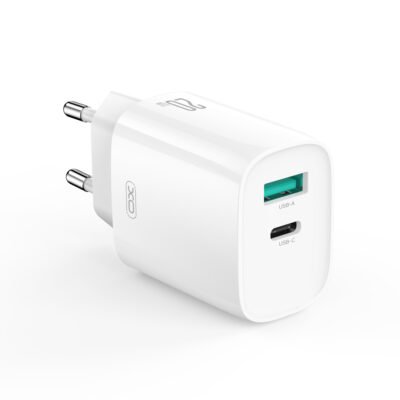 XO wall charger CE29 PD 20W 1x USB-C 1x USB white (GSM188181)