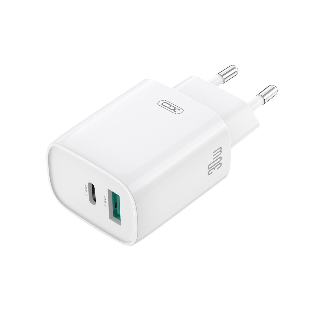 XO wall charger CE30 PD 30W 1x USB-C 1x USB white (GSM188178) - Image 3