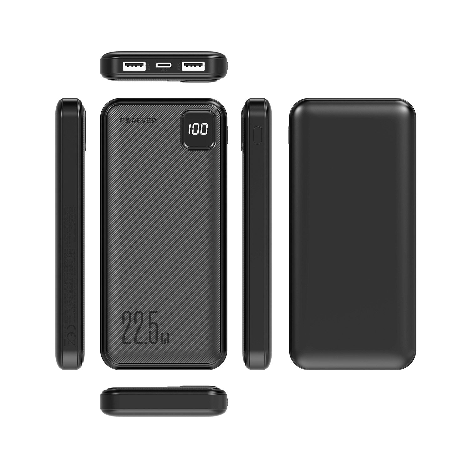 Forever power bank TB-300M PD QC 22,5W 10000 mAh black (GSM191279) - Image 3