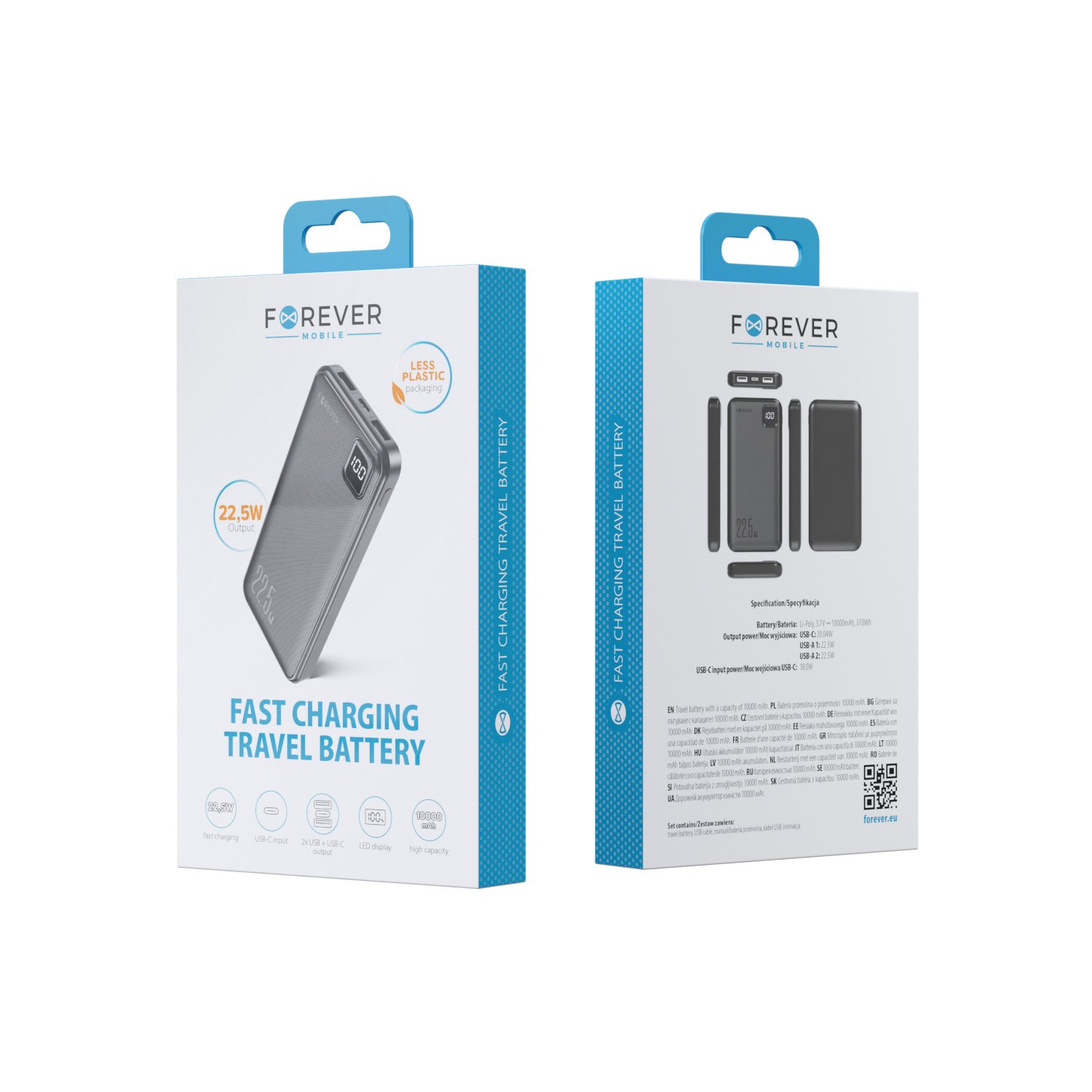 Forever power bank TB-300M PD QC 22,5W 10000 mAh black (GSM191279) - Image 11