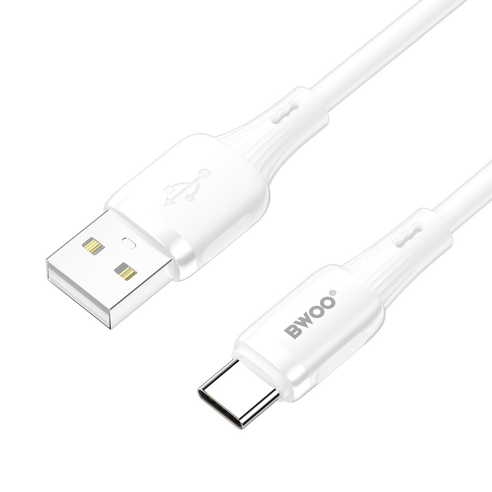 BWOO 3A silicone cable X329C USB - USB-C 1m white (GSM194970) - Image 2