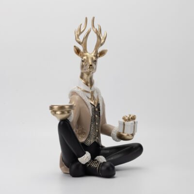 ΤΑΡΑΝΔΟΣ ΚΑΘΙΣΤΟΣ, ΜΠΕΖ ΧΡΥΣΟ, ΜΕ ΔΙΣΚΑΚΙ, ΠΟΛΥΡΕΖΙΝ, 20×13.5×28.5cm (600-48642)