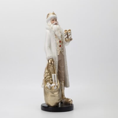 ΑΓΙΟΣ ΒΑΣΙΛΗΣ ΛΕΥΚΟΣ ΜΕ ΧΡΥΣΕΣ ΛΕΠΤΟΜΕΡΕΙΕΣ ΚΑΙ ΔΩΡΑ, ΠΟΛΥΡΕΖΙΝ, 13×11.5x33cm (600-48646)