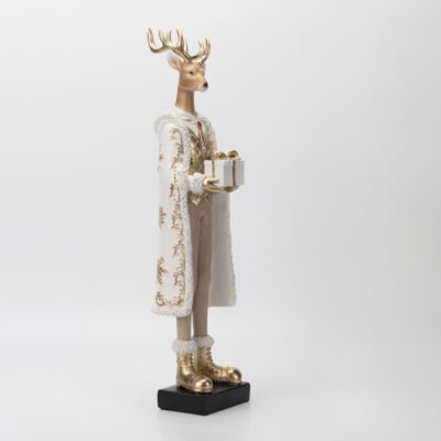 ΤΑΡΑΝΔΟΣ ΜΕ ΑΡΧΟΝΤΙΚΑ ΛΕΥΚΑ ΡΟΥΧΑ ΚΑΙ ΔΩΡΑΚΙ, ΠΟΛΥΡΕΖΙΝ, 7.5x7x29cm (600-48647)