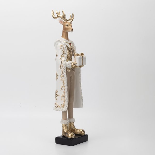 ΤΑΡΑΝΔΟΣ ΜΕ ΑΡΧΟΝΤΙΚΑ ΛΕΥΚΑ ΡΟΥΧΑ ΚΑΙ ΔΩΡΑΚΙ, ΠΟΛΥΡΕΖΙΝ, 7.5x7x29cm (600-48647)