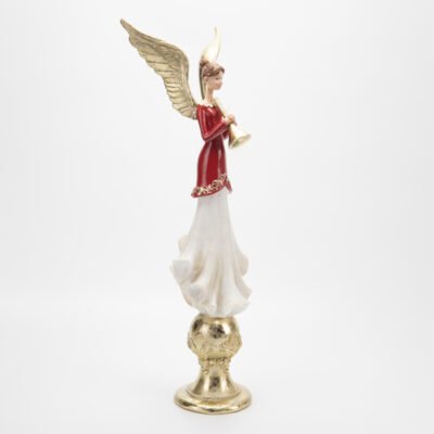 ΑΓΓΕΛΟΣ, ΠΟΛΥΡΕΖΙΝ, ΜΕ ΤΡΟΜΠΕΤΑ, 15x11x43cm (600-48733)