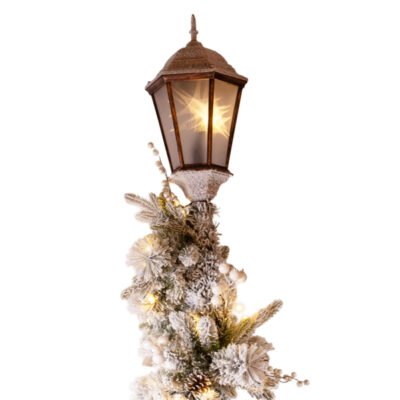 ΦΑΝΑΡΙ ΚΟΛΩΝΑ ΧΙΟΝΙΣΜΕΝΟ, ΣΤΟΛΙΣΜΕΝΟ ΜΕ ΧΡΙΣΤΟΥΓΕΝΝΙΑΤΙΚΗ ΚΛΑΔΑ, 105 ΘΕΡΜΑ ΛΕΥΚΑ LED, 266cm (600-48873)