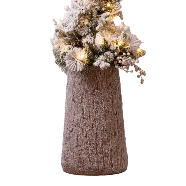 ΦΑΝΑΡΙ ΚΟΛΩΝΑ ΧΙΟΝΙΣΜΕΝΟ, ΣΤΟΛΙΣΜΕΝΟ ΜΕ ΧΡΙΣΤΟΥΓΕΝΝΙΑΤΙΚΗ ΚΛΑΔΑ, 105 ΘΕΡΜΑ ΛΕΥΚΑ LED, 180cm (600-48874) - Image 2