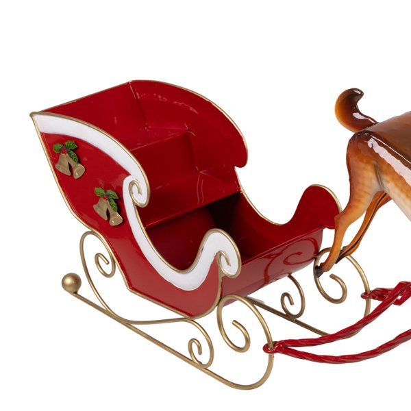 ΜΕΤΑΛΛΙΚΟ ΕΛΚΗΘΡΟ ΜΕ 2 ΤΑΡΑΝΔΟΥΣ, ΚΟΚΚΙΝΟ, 90.5x17.8x57.8cm (600-49084) - Image 2