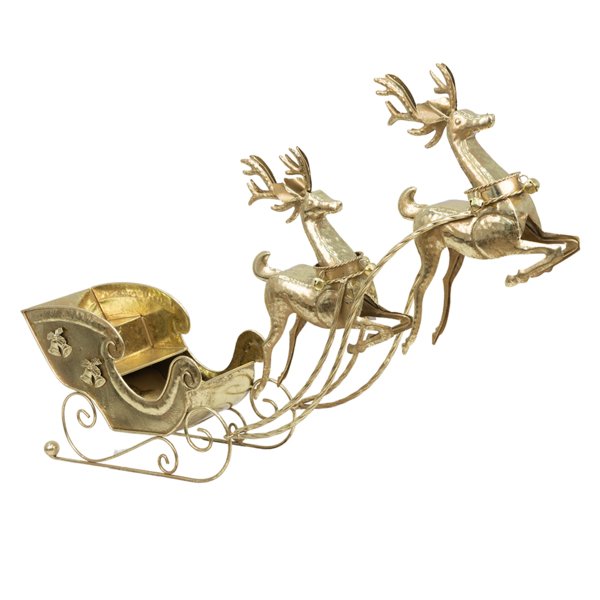 ΜΕΤΑΛΛΙΚΟ ΕΛΚΗΘΡΟ ΜΕ 2 ΤΑΡΑΝΔΟΥΣ, ΧΡΥΣΟ, 90.5x17.8x57.8cm (600-49085)