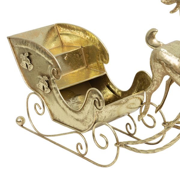 ΜΕΤΑΛΛΙΚΟ ΕΛΚΗΘΡΟ ΜΕ 2 ΤΑΡΑΝΔΟΥΣ, ΧΡΥΣΟ, 90.5x17.8x57.8cm (600-49085) - Image 2