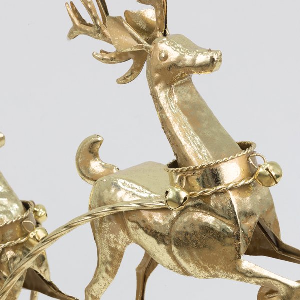 ΜΕΤΑΛΛΙΚΟ ΕΛΚΗΘΡΟ ΜΕ 2 ΤΑΡΑΝΔΟΥΣ, ΧΡΥΣΟ, 90.5x17.8x57.8cm (600-49085) - Image 3