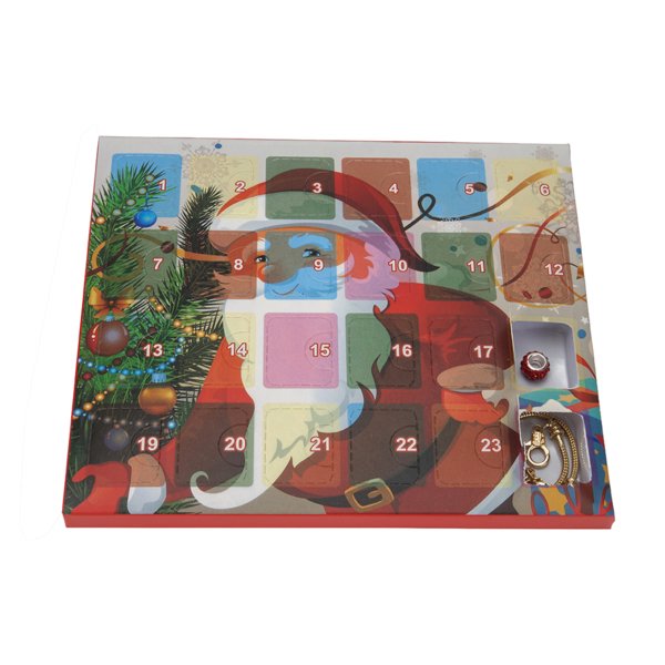 ΗΜΕΡΟΛΟΓΙΟ ΑΝΤΙΣΤΡΟΦΗΣ ΜΕΤΡΗΣΗΣ ΜΕ 2 ΧΡΥΣΑ ΒΡΑΧΙΟΛΑΚΙΑ ΚΑΙ 22 ΧΡΙΣΤΟΥΓΕΝΝΙΑΤΙΚΑ ΣΤΟΙΧΕΙΑ, 17x1.6x20cm (600-49169) - Image 2