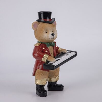 ΑΡΚΟΥΔΟΣ ΜΕ ΑΡΜΟΝΙΟ ΚΑΙ ΜΠΟΡΝΤΟ ΣΤΟΛΗ, ΠΟΛΥΡΕΖΙΝ, 12x9x23cm (600-49329)