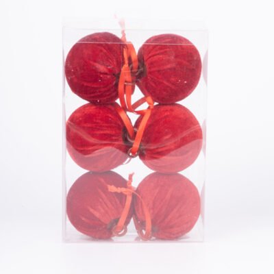 ΒΕΛΟΥΔΙΝΗ ΜΠΑΛΑ ΚΟΚΚΙΝΗ, ΣΕΤ 6ΤΜΧ, 8cm (600-49435)