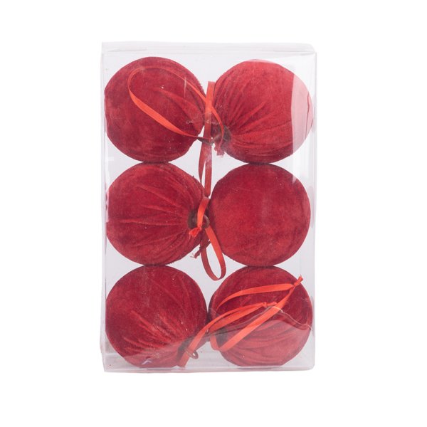 ΒΕΛΟΥΔΙΝΗ ΜΠΑΛΑ ΚΟΚΚΙΝΗ, ΣΕΤ 6ΤΜΧ, 10cm (600-49436)