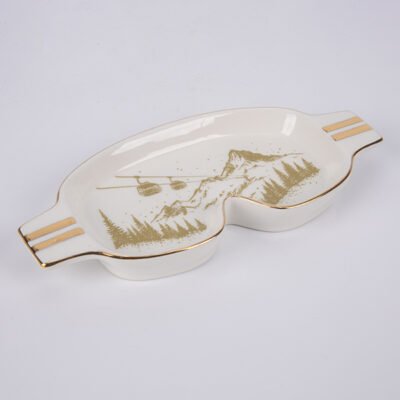 ΠΙΑΤΕΛΑ ΣΕ ΣΧΗΜΑ ΓΥΑΛΙΑ ΤΟΥ ΣΚΙ, ΛΕΥΚΗ ΜΕ ΣΑΜΠΑΝΙ ΔΙΑΚΟΣΜΗΣΗ, ΠΟΛΥΡΕΖΙΝ, 20cm (600-49484)