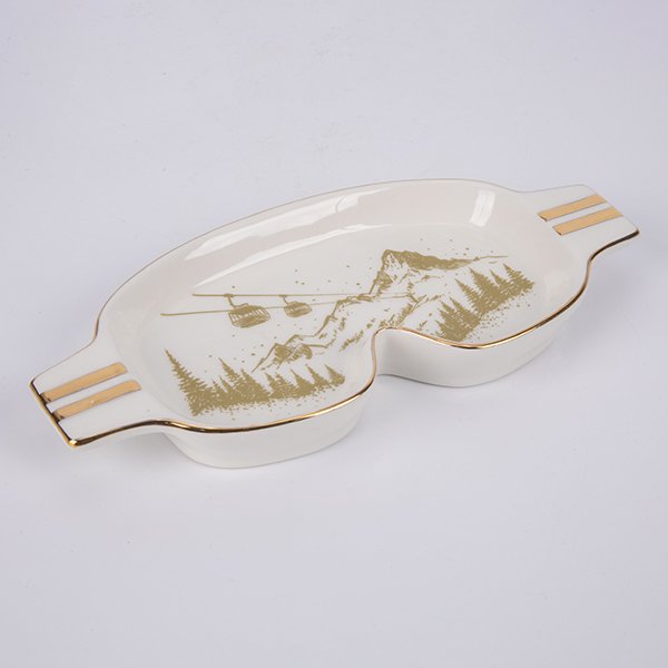 ΠΙΑΤΕΛΑ ΣΕ ΣΧΗΜΑ ΓΥΑΛΙΑ ΤΟΥ ΣΚΙ, ΛΕΥΚΗ ΜΕ ΣΑΜΠΑΝΙ ΔΙΑΚΟΣΜΗΣΗ, ΠΟΛΥΡΕΖΙΝ, 20cm (600-49484)