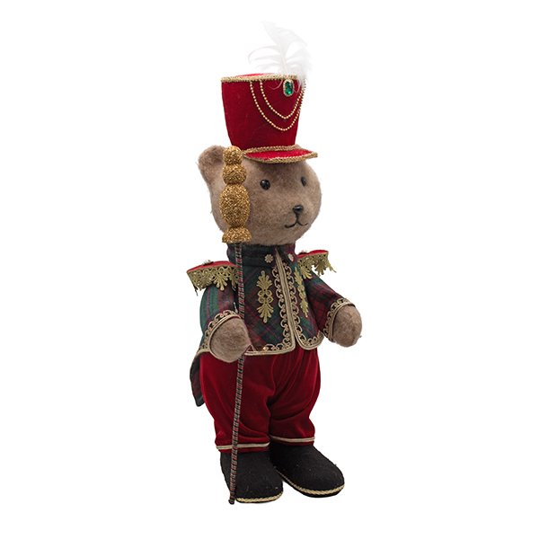 ΑΡΚΟΥΔΟΣ ΦΡΟΥΡΟΣ ΜΕ ΦΑΝΤΑΧΤΕΡΗ ΚΟΚΚΙΝΟΠΡΑΣΙΝΗ ΣΤΟΛΗ, 21x20x60cm (600-49567)