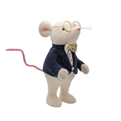 ΠΟΝΤΙΚΟΥΛΗΣ ΛΕΥΚΟΣ ΜΕ ΜΠΛΕ ΣΚΟΥΡΟ ΣΑΚΑΚΙ, 18×17.5×37.5cm (600-49568)