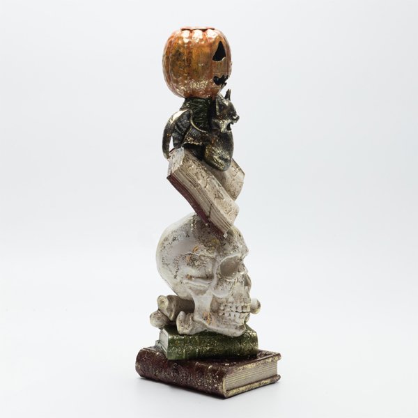 ΚΗΡΟΠΗΓΙΟ ΠΟΛΥΡΕΖΙΝ, HALLOWEEN, ME ΝΥΧΤΕΡΙΔΑ ΚΑΙ ΝΕΚΡΟΚΕΦΑΛΗ, 13x10.50x30.50cm (600-49634)