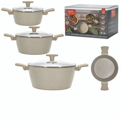 Σετ 3 κατσαρόλες πέτρας φ20,24,28cm [77652391]