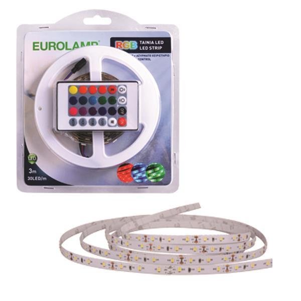 ΤΑΙΝΙΑ LED 3 ΜΕΤΡΩΝ 10W + DRIVER + CONTROL 12V RGB IP20 BLISTER VALUE (147-70011)