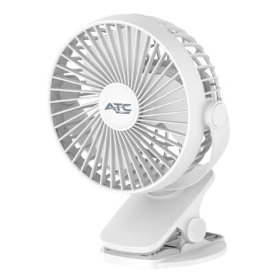 ATC DF-01 Μίνι Επαναφορτιζόμενος Ανεμιστήρας Γραφείου 5″ με Κλιπ Λευκό (20.006.0009)
