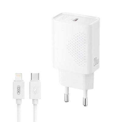 XO L160 (EU) Φορτιστής Ταχείας Φόρτισης με Θύρα Type-C & Καλώδιο Lighting 20W Kit (NB300) (16.006.0407)