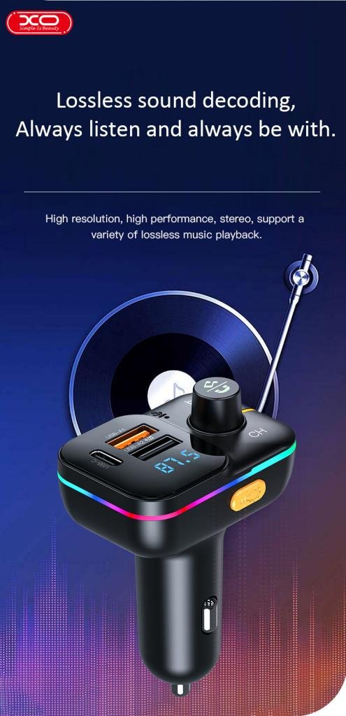 XO BCC09 Φορτιστής Αυτοκινήτου Bluetooth MP3 με TF card slot + PD 25W (16.006.0202) - Image 7