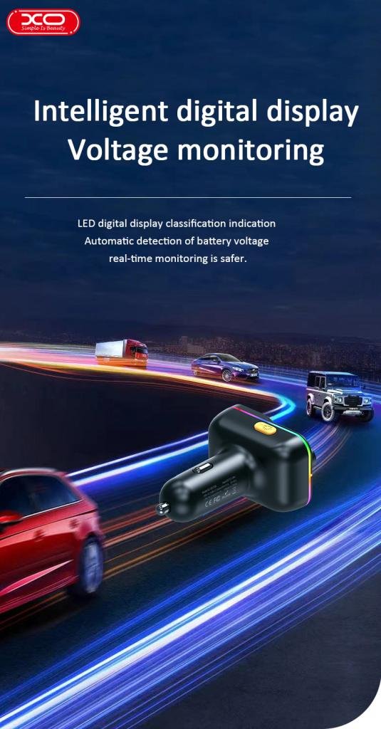 XO BCC09 Φορτιστής Αυτοκινήτου Bluetooth MP3 με TF card slot + PD 25W (16.006.0202) - Image 4