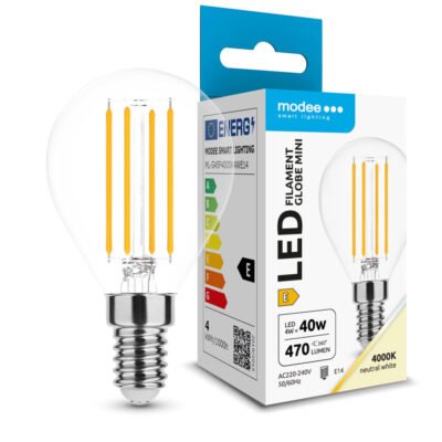 Modee LED Λάμπα Filament Globe Mini G45 4W E14 4000K 470lm ERP (40.001.0071)