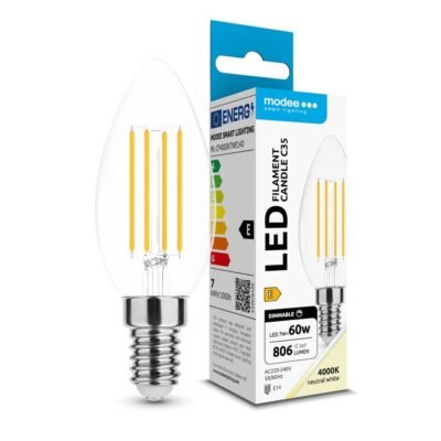 Modee LED Λάμπα Filament Κερί C35 7W E14 4000K 806lm Dimmable ERP (40.001.0064)
