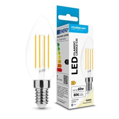 Modee LED Λάμπα Filament Κερί C35 7W E14 4000K 806lm ERP (40.001.0065)