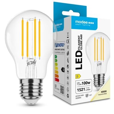 Modee Λάμπα LED Filament Globe A60 11.2W E27 360° 4000K 1521lm ERP (40.001.0011)