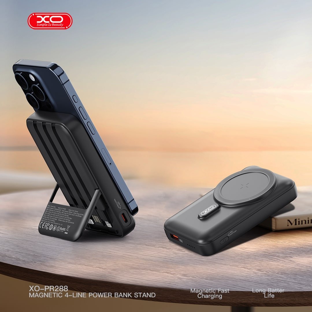 XO PR288 Powerbank Ταχείας Φόρτισης 15W με 3 Ενσωματωμένα Καλώδια & Ασύρματη Φόρτιση PD20W 10000mAh (16.010.0104) - Image 6
