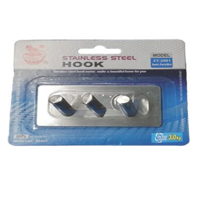 Μεταλλικό αυτοκόλλητο κρεμαστράκι inox 3 θέσεων [00402681]