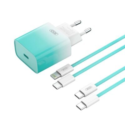 XO CE18 Φορτιστής Γρήγορης Φόρτισης EU 30W USB-C με Type-C καλώδιο (NB260) Μπλε (16.006.0249)